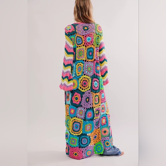 CELIAB Multicolored Knit Cotton Long Cardigan NWT Sz S/M - Picture 2 of 7